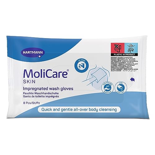 MoliCare Skin Feuchte Waschhandschuhe: Zur praktischen und schonenden Ganzkörperreinigung 8 Stück