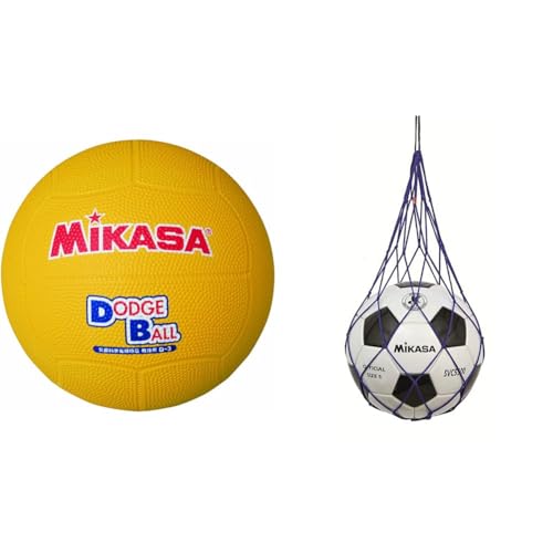 ミカサ(MIKASA) ドッジボール 1号 教育用 幼児~小学生向け 黄 D1‐Y 推奨内圧0.3(kgf/㎠) 1個入れボールネットのセットのサムネイル
