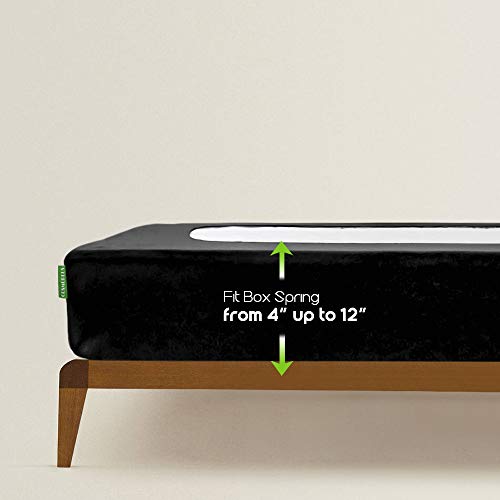 cosmoplus Box-Spring-Cover-Queen Size,Premium Elastic Wrap Around,Alternative for Bed Skirt,Extremely Stretchy,Wrinke Resistant,Fits Box Springs up to 12”,Black - Thumbnail 7