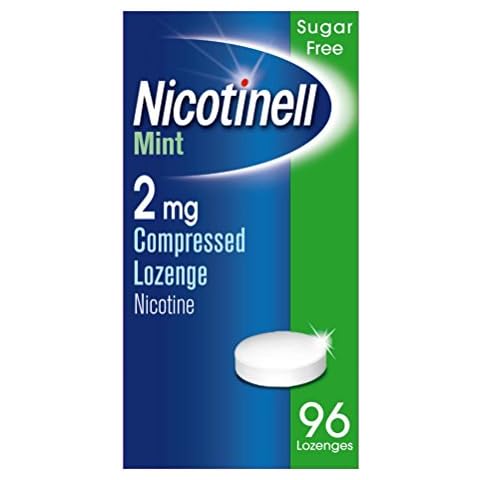 Nicotinell Nicotine Lozenge, Quit Smoking Aid, Sugar Free Mint Flavour, 2 mg, 96 Pieces Cover