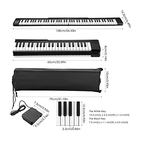 Piano Pliant 88 Touches Piano Électrique Rechargeable Avec Bluetooth MIDI Portable Pleine Grandeur Tactile Numérique Piano Intégré Double Haut-Parleurs for Les Débutants (Color : White) - Les Beatles, Paul McCartney, John Lennon, RIngo Starr, George Harrison Piano Pliant 88 Touches Piano Électrique Rechargeable Avec Bluetooth MIDI Portable Pleine Grandeur Tactile Numérique Piano Intégré Double Haut-Parleurs for Les Débutants (Color : White) – Image 8