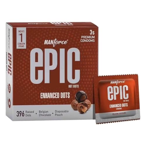 Manforce Hot Dots Chocolate Condoms 3 Pack Dotted Lubricated for Intense Sensation