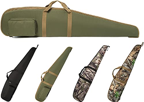 MERALIAN Rifle Case Single Scoped Long Rifle Bag,Water-Resistant Shotgun Case with Zipper Pocket,Available Length in 44  48  52 . (Green-52inch)