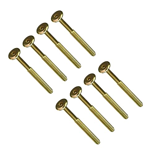 TERF® M6 X 100mm Furniture Joint Connector Bolts M6 (6mm) X 100mm Barrel Bolts Hex Allen Key Socket Flat Head Connector Bolt Screw Zinc Yellow Finish for Crib Baby Bed Cots Furniture