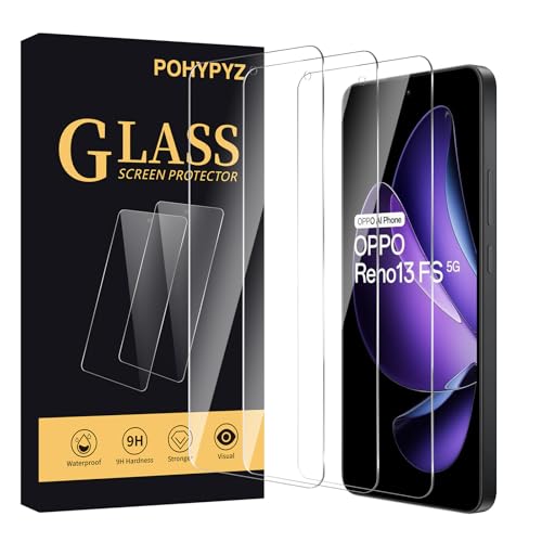 POHYPYZ 3 Piezas Protector Pantalla Para OPPO Reno 13 FS 5G/Reno 13 F 5G，HD Cristal Templado,Dureza 9H,HD Clara, Ultra Resistente，Fundas de teléfono compatibles