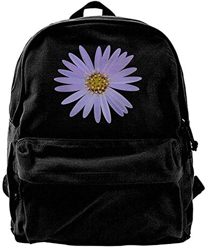 School Travel Backpack, 50% Off Unisex Classic Canvas Backpack Purple Flower Unique Print Style,Fits 14 Inch Laptop,Durable,Black