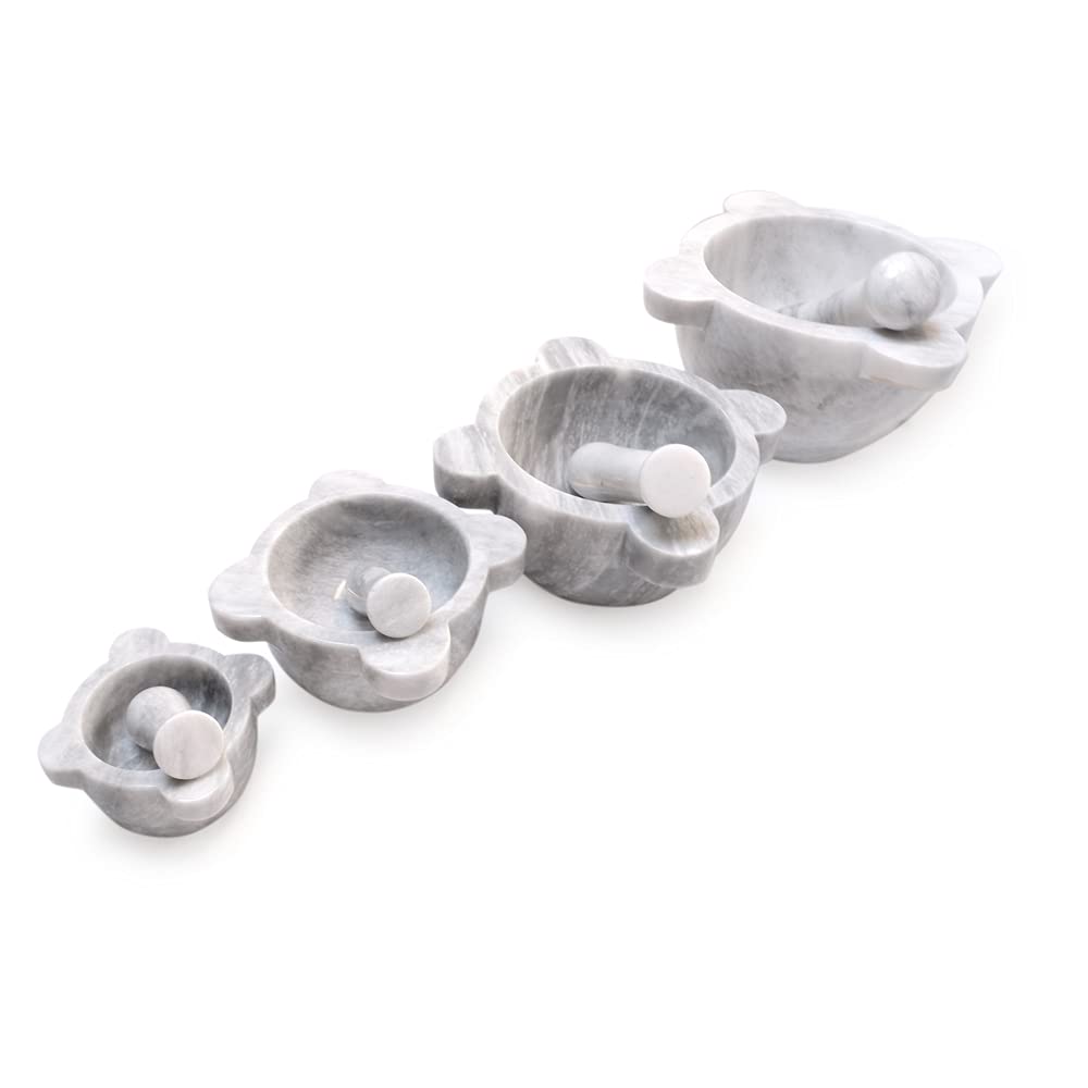 Mortaio da Cucina o Farmacia con Pestello in Marmo Marble Mortar with Pestle Art Decor D.20cm