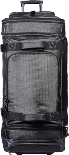 Amazon Basics Ripstop Wheeled Duffel Bag for Travel, Travel Bag, Telescoping Handle, 35", Black - Image 3