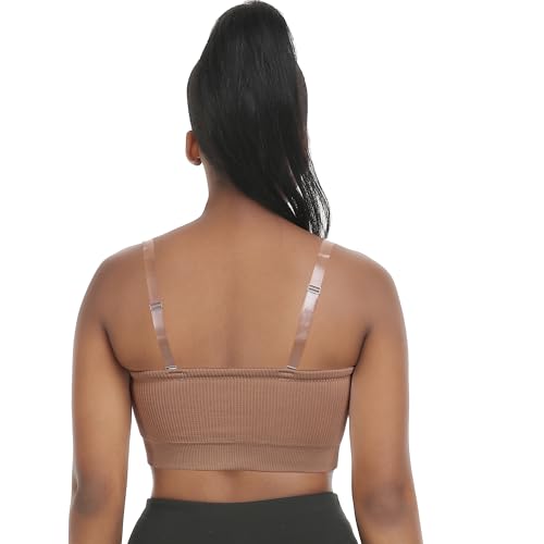 Image of Zimcti Strapless Bras for Women Comfortable Non-Slip Silicone Bandeau Bra Seamless Tube to Bralette Black+Beige+White S
