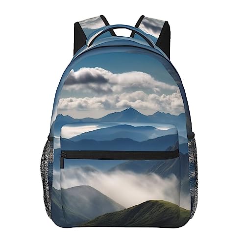 Sac à dos de voyage paysage montagne noir ergonomique taille unique