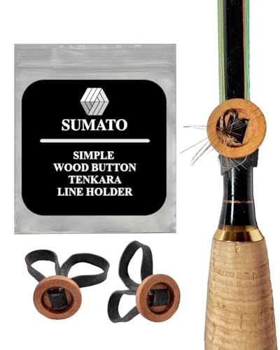 SUMATO Tenkara Line Holder UV Resistant Elastic Rubberband Rings Kebari Fly Fishing Small Fishing Tool Easy Adjustable Fishing Pole Hook Keeper (Small)