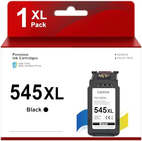 545 XL Schwarz Druckerpatronen für Canon 545 PG-545XL, 1 Stück | Ersatz für Canon 545 XL, Kompatibel mit TS3350 TS3450 TS3150 TR4500 MX495, 1 Druckerpatrone