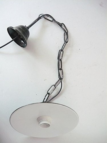 Suspension fer forgé assiette émail lustre haut de gamme