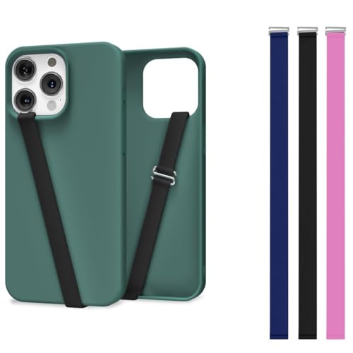 Image of Mizi [3 Pack] C-Shaped Clip Finger Phone Grip, Silicone Mobile Strap for Phone Case with Clip as Phone Loop Holder for iPhone & Android Phones - ‎(Black /Blue /Pink)(Small)