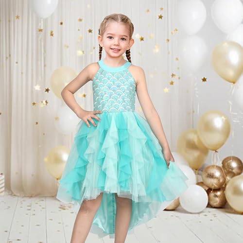 Sunny Fashion Girls Halter Dress Purple Pleated Tiered Sequin Pageant Hi-lo Hollow Back2