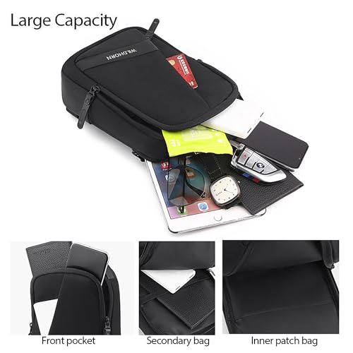 Image of WildHorn Sling Bag for Men | Water-Resistant Crossbody Chest Bag with Multiple Compartments I Adjustable Strap for Travel, Office & Daily Use