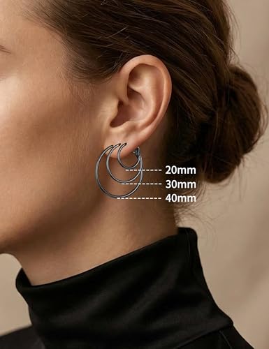 Image of Gacimy Gold Hoop Earrings for Women, 14K Gold Plated Thin Hoops