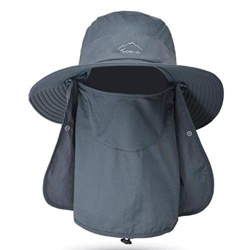 Fishing Hat for Men & Women, Outdoor UV Sun Protection Wide Brim Hat with Face Cover & Neck Flap