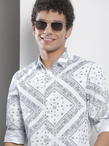 Image of THE INDIAN GARAGE CO Men's Cotton Printed Regular Fit Shirt
