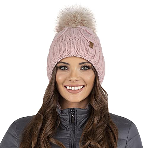 Unisex Mütze K119 Wintermütze Mit Bommel Und Fleecefutter