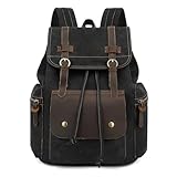 AUGUR Canvas Backpack Unisex 15.6 inch Laptop Backpack Vintage bag leather backpack fot travel/outdoor/hiking Casual Rucksack