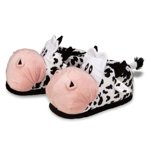 Pantufa 3D Vaca, Importway, Branco, Médio