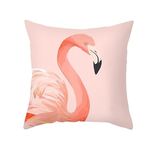 Chenlane Silk Pillow Covers Standard Size Cushion Zippered Flamingo, Pink Bed Cotton Indian Style Private Customisation 50x50 cm, 1Pcs