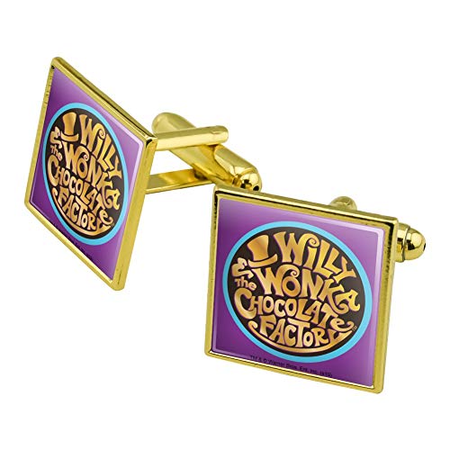 Set de mancornas cuadradas Willy Wonka en dorado miniatura 1
