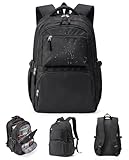 sikazan Groß Schulrucksack Damen Uni Rucksack Mit Vielen Fächern Tagesrucksack Herren Wasserdicht Arbeitsrucksack Schwarzer Rucksack Schule Teenager Mit Laptopfach
