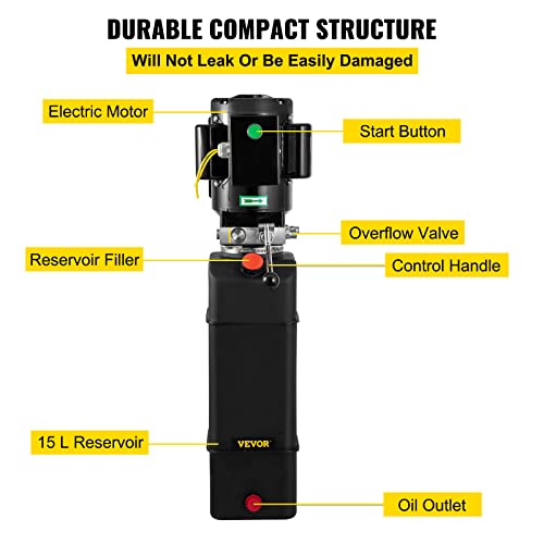 Mophorn Hydraulic Pump 16 Quart Hydraulic Motor Hydraulic Lift Single Phase Car Lift 3450 Rpm Dump Trailer 208-230 Volt Portable Car Lift 2 Horsepower Auto Lift Vehicle Lift Portable Power Press #TOP4