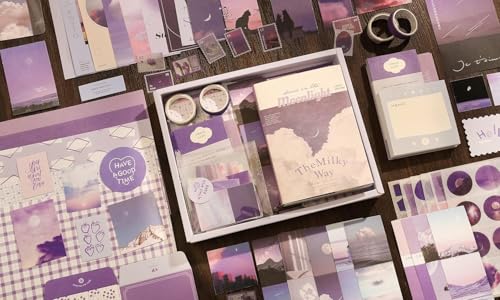 Image of Bstorify Scrapbook Photo Albums Brown Thick Kraft Paper Scrap Book Ideal for Your Scrapbooking Albums Art & Craft Projects (Moonlight), 256 Pages, Medium