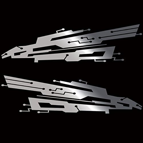 カーステッカー4 バイナルグラフィック車ワイルドスピード系デカール シルバー 色変更可 Ahresearch