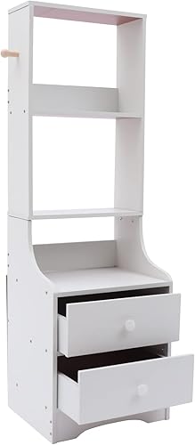 Miniatura 6 de Eapmic Cómoda de 2 cajones con almacenamiento superior, mesita de noche, mesita de noche, armario de almacenamiento con estante abierto, amplio