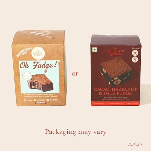 Image of The Cinnamon Kitchen Healthy Snack Combo 315g Cacao Hazelnut Date Fudge & Berry Cacao Oat Cookies (5 Pcs Each) | Gluten-Free | Organic | Refined Sugar Free | PCOS-Friendly
