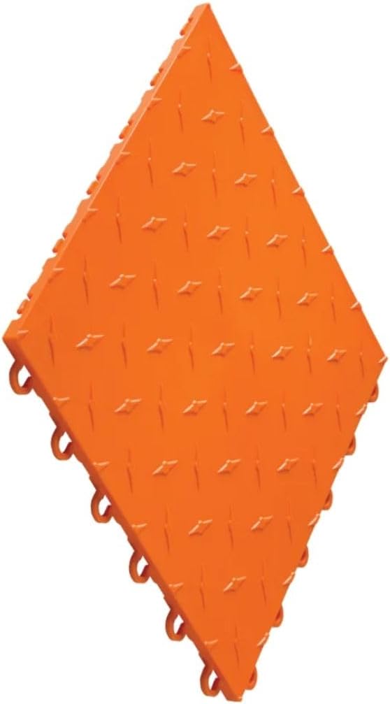 Swisstrax 12 Series Diamondtrax Interlocking Garage Floor Tiles, 12"x12" inches (10, Citrus Yellow, Diamondtrax)