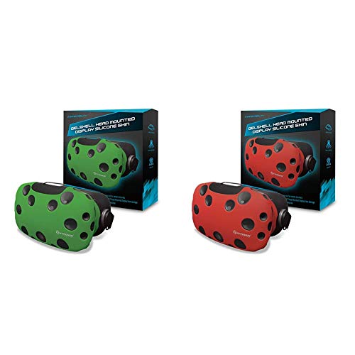 Hyperkin GelShell Headset Silicone Skin for HTC Vive (Green) & GelShell Headset Silicone Skin for HTC Vive (Red)