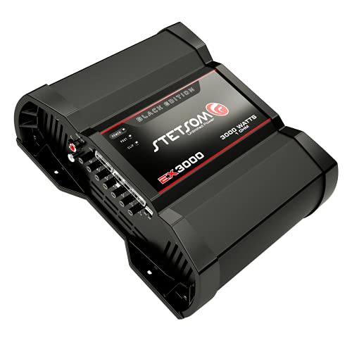 Stetsom Ex 3000 Black Edition 1 Ohm Mono Car Amplifier, 3000.1 3K Watts Rms, 1Ω Stable Car Audio, Full Range Hd Sound Quality, Crossover & Bass Boost, Car Stereo Speaker Md, Smart Coolers #TOP4