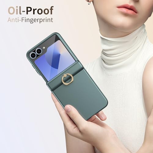 Coque rigide Samsung Galaxy Z Flip 5 vert premium avec protection d'écran verre