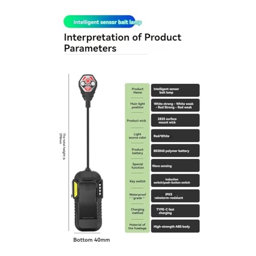 Luz de lectura recargable con sensor de movimiento y clip de sujeción estable 7