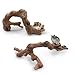 kathson 2PCS Wood Hamster Climbing Branches Decor, Natural Wooden Syrian Hamster Climb Chewing Toys, Rat Exercise Toys, Small Animal Habitat Decor Accessories for Dwarf Pets, Gerbils, Mice (5.9 in)