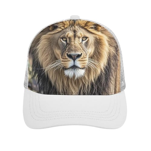 Casquette de baseball tête de lion maille réglable pour le sport