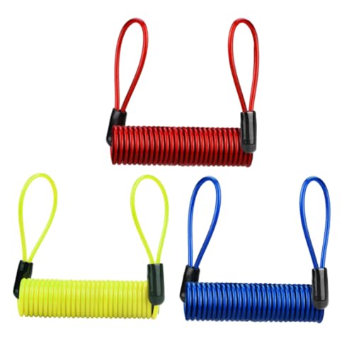 BESPORTBLE 3pcs Motorcycle Lock Reminder Cable Theft Alert Wire for Bikes Scooters Night Safety Indicator Easy Installation Bright Colors