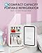 CUTIEWORLD Skincare Fridge With Dimmable LED Light Mirror, 4L Makeup Mini Fridge for Bedroom, Car, Office & Dorm, Cooler & Warmer, Portable Small Refrigerator for Cosmetics, Skin Care and Food, Pink