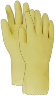 MAGID 782-9 Comfort Flex 782 Latex Embossed-Grip Unlined Gloves, X-Large, Natural , 9 (Pack of 12)