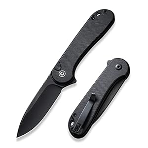CIVIVI Elementum II Pocket Folding Knife, 2.96″ Nitro-V Steel Blade G10 Handle Utility Knife with Deep Carry Pocket Clip for Camping Hiking Hunting C18062P-1