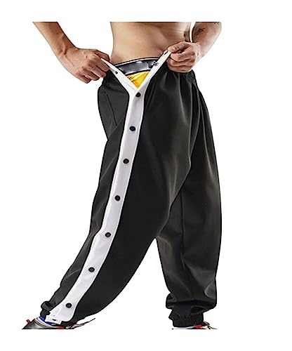 Pantalon de survêtement à boutons pressions latéraux pour homme coupe sport