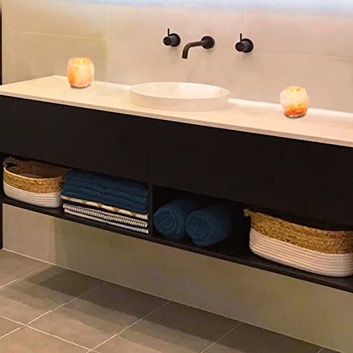 Nevlers 2.5 Lbs 6 Pack Natural Himalayan Salt Tea Light Candles Holder | Great Room Décor #TOP3