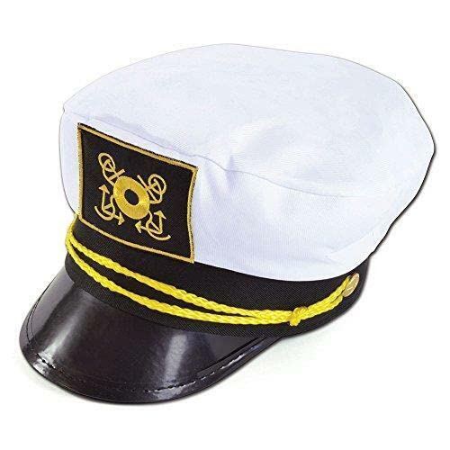 AR BRAND EST. 2021 Sailor Hat, Sailors Hat for Adults Captain Cap Sailor Costume Accessories, Adult Party Hats Navy Hat Captain Costume Sailors Outfit Men for Sea Yacht Parties and Cosplay (White)