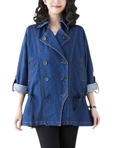 Manteau tranchée denim pour femmes actives idéal pour les sorties urbaines et le bureau