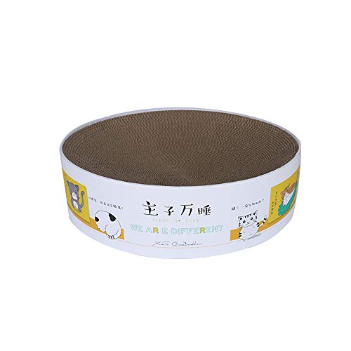 SUQ Katzenkratzer, Interaktives Katzenspielzeug, Katzen Kratzbrett, Katzenkratzbrett Rund Wellpappe, Kratzkissen Kratzfestes Bettsofa für Katze, Katzenspielzeug Cover